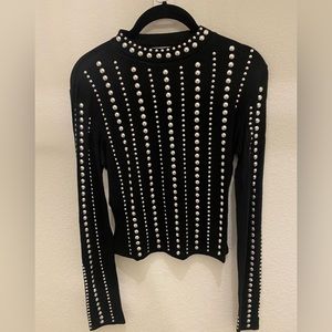 NWT Rock Chic Studded Long Sleeve Top